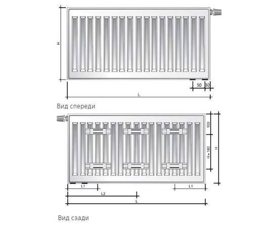 Радиатор панельный VENTIL COMPACT VC11-600-2000, фото , изображение 3