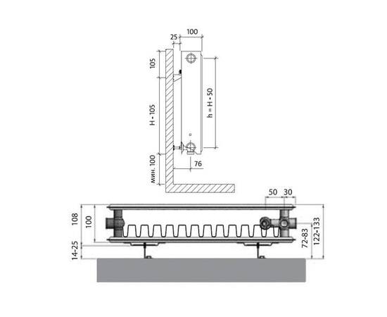 Радиатор панельный VENTIL COMPACT VC21-300-2000, фото , изображение 2