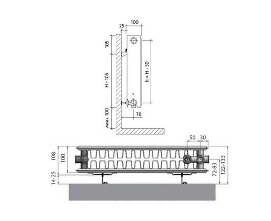 Радиатор панельный VENTIL COMPACT VC22-500-500, фото , изображение 2
