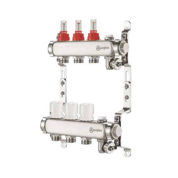 Группа коллект нерж расход 1&quot; м/м 9в 3/4&quot; ЕК н/р в/к Aquasfera 9501-08, фото 