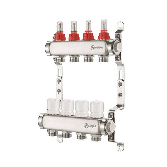 Группа коллект нерж расход 1&quot; м/м 2в 3/4&quot; ЕК н/р Aquasfera 9503-01, фото , изображение 2