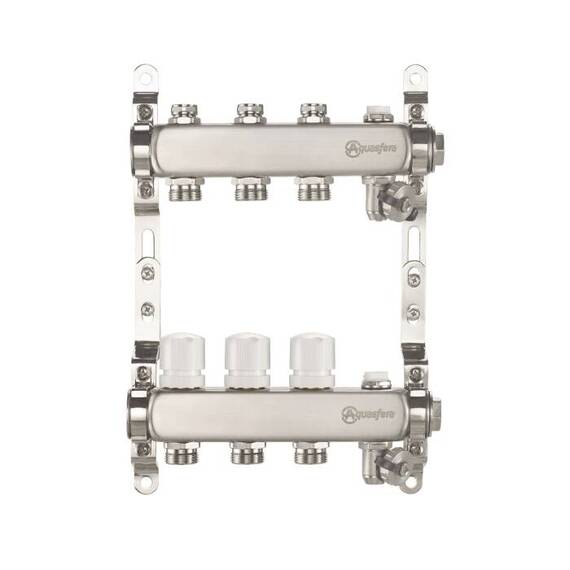 Группа коллект нерж баланс 1&quot; м/м 4в 3/4&quot; ЕК н/р в/к Aquasfera 9502-03, фото , изображение 3
