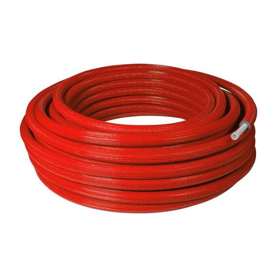 Труба PE-Xa/EVOH изол 6мм крас Дн16х2,2 Ру10 Т95C 100м РОС, фото 