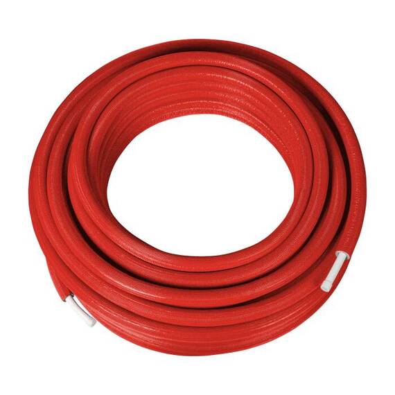 Труба PE-Xa/EVOH изол 6мм крас Дн25х3,5 Ру10 Т95C 50м РОС, фото , изображение 3
