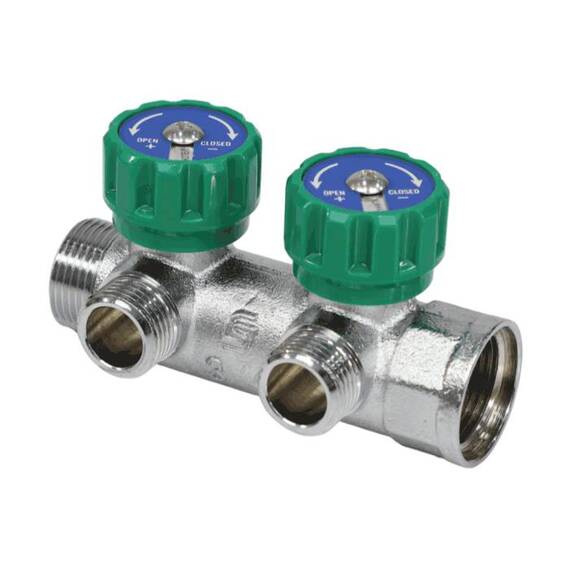 Коллектор лат клап рег 3/4" м/р 2в 1/2" ПУ н/р 45мм M110 SantechSystems, фото 