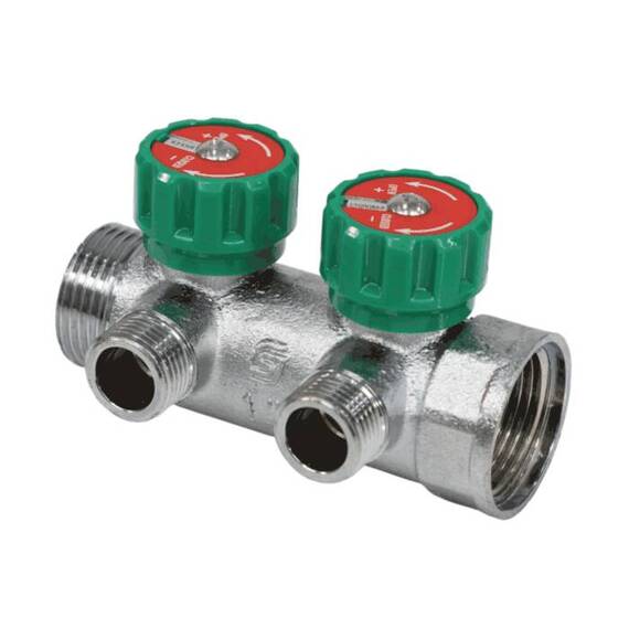 Коллектор лат клап рег 1" м/р 2в 1/2" ПУ н/р 45мм M110 SantechSystems, фото 