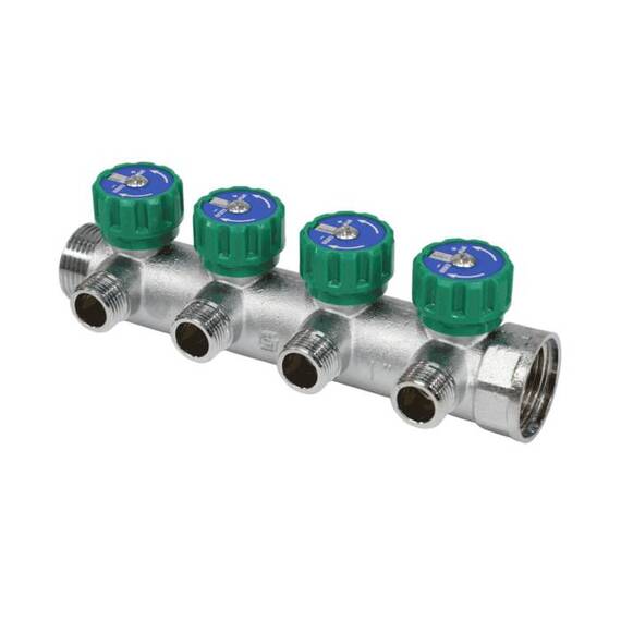 Коллектор лат клап рег 1" м/р 4в 1/2" ПУ н/р 45мм M110 SantechSystems, фото 