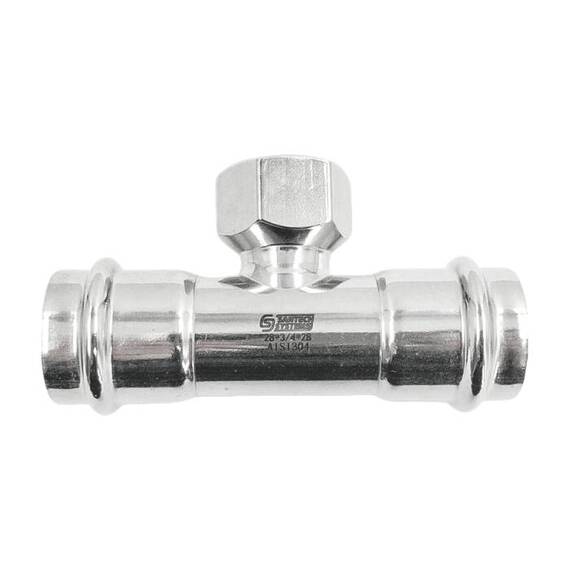 Тройник нерж AISI304 Дн15х1/2&quot;х15 пресс/ВР FS132 SantechSystems, фото , изображение 2