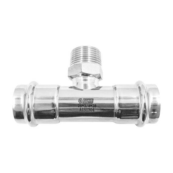 Тройник нерж AISI304 Дн28х1/2&quot;х28 пресс/НР FS133 SantechSystems, фото , изображение 2