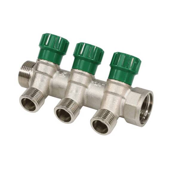 Коллектор лат клап рег 3/4" м/р 3в 1/2" ПУ н/р 36мм M210 SantechSystems, фото 