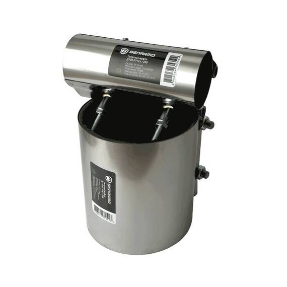 Хомут ремонтный свертный нерж Ду50 (55-65)мм 1/стор L=200 Benarmo 7060, фото , изображение 3