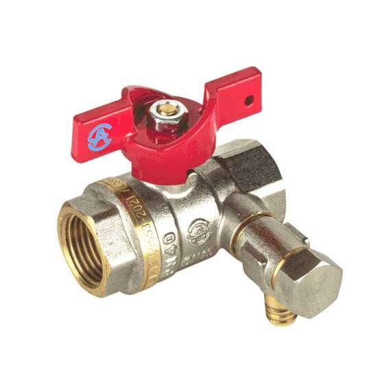 Кран шар лат спуск 1013 Euro нк Ду15 Ру40 м/м полн баб Aquasfera 1013-01, фото , изображение 2