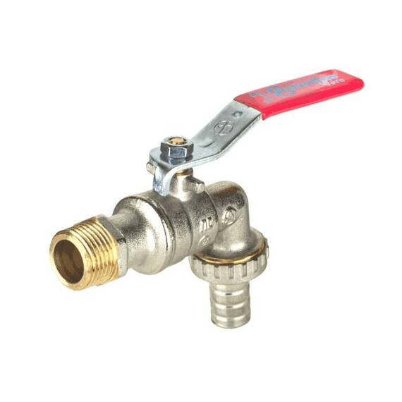 Кран шар водоразб лат 1019 Ду15 Ру16 р/штуц рыч Aquasfera Euro 1019-01, фото , изображение 3