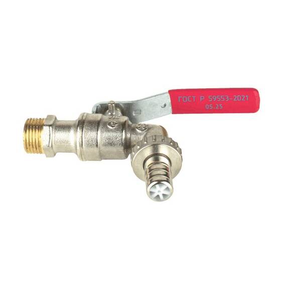 Кран шар водоразб лат 1019 Ду15 Ру16 р/штуц рыч Aquasfera Euro 1019-01, фото , изображение 4