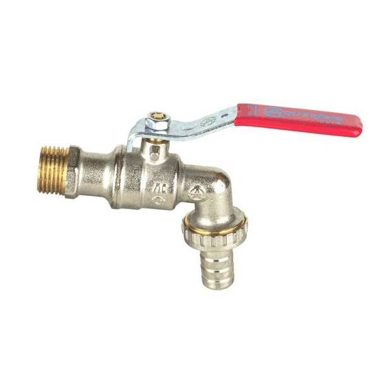 Кран шар водоразб лат 1019 Ду15 Ру16 р/штуц рыч Aquasfera Euro 1019-01, фото , изображение 5