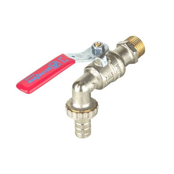 Кран шар водоразб лат 1019 Ду15 Ру16 р/штуц рыч Aquasfera Euro 1019-01, фото , изображение 2