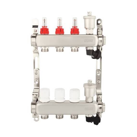 Группа коллект нерж расход 1&quot; м/м 2в 3/4&quot; ЕК н/р в/к Ogint 9505-01, фото , изображение 3