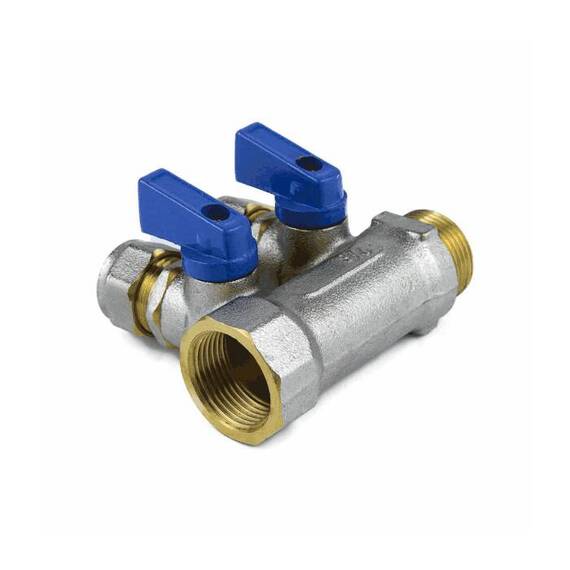 Коллектор лат шар/к син 3/4&quot; м/р 4в Дн16 обжим мп 35мм Aquasfera 7015-05, фото , изображение 5