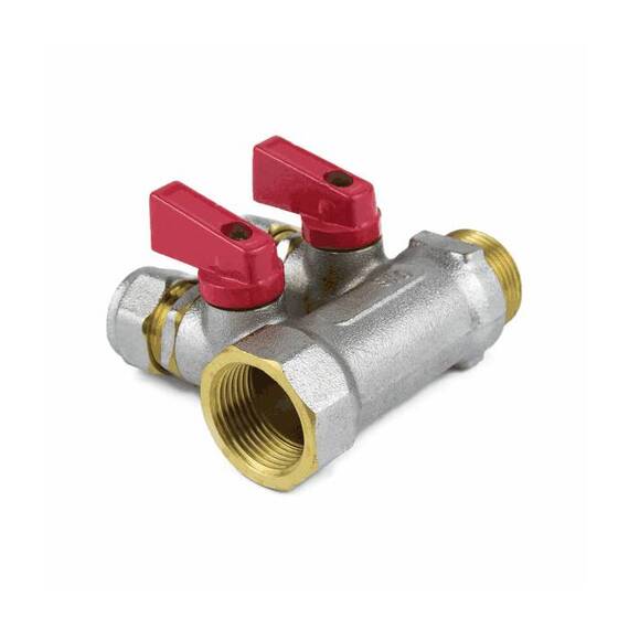 Коллектор лат шар/к красн 3/4&quot; м/р 2в Дн16 обжим мп 35мм Aquasfera 7016-01 ., фото , изображение 5