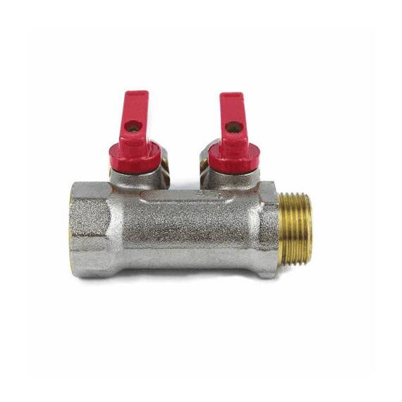Коллектор лат шар/к красн 3/4&quot; м/р 2в Дн16 обжим мп 35мм Aquasfera 7016-01 ., фото , изображение 6