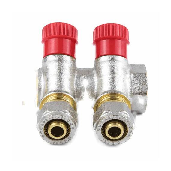 Коллектор лат клап рег красн 3/4&quot; м/р 2в Дн16 обжим мп 35мм Aquasfera 7018-01 ., фото , изображение 3