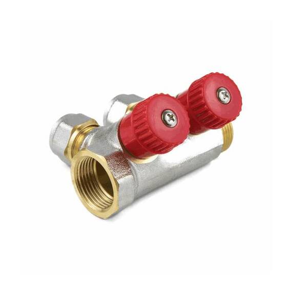 Коллектор лат клап рег красн 3/4&quot; м/р 2в Дн16 обжим мп 35мм Aquasfera 7018-01 ., фото , изображение 5