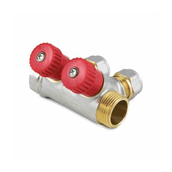 Коллектор лат клап рег красн 3/4&quot; м/р 2в Дн16 обжим мп 35мм Aquasfera 7018-01 ., фото , изображение 7