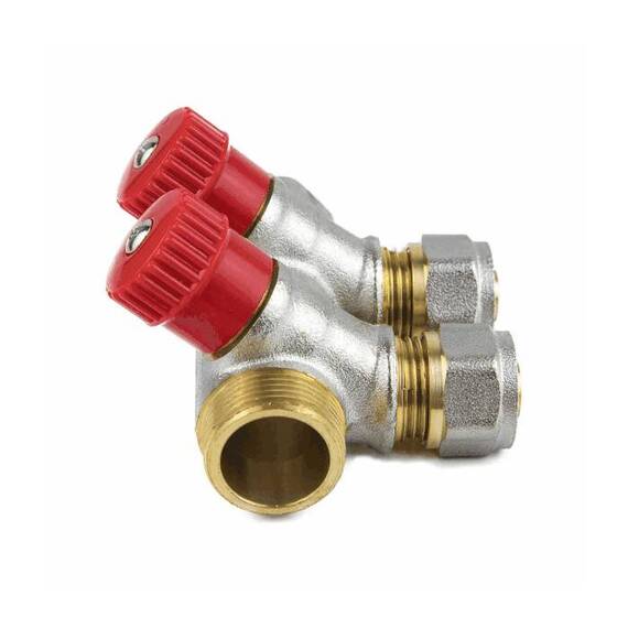 Коллектор лат клап рег красн 3/4&quot; м/р 2в Дн16 обжим мп 35мм Aquasfera 7018-01 ., фото , изображение 8