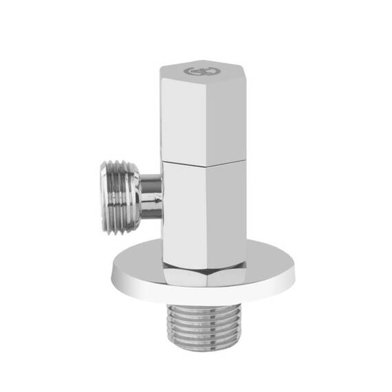 Вентиль угл лат быт с/отр G1/2&quot;х3/4&quot; Ру16 р/р мах гекс блистер Aquasfera 1077-12, фото , изображение 3