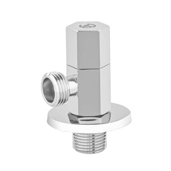 Вентиль угл лат быт с/отр G1/2"х3/8" Ру16 р/р мах гекс блистер Aquasfera 1077-13, фото 