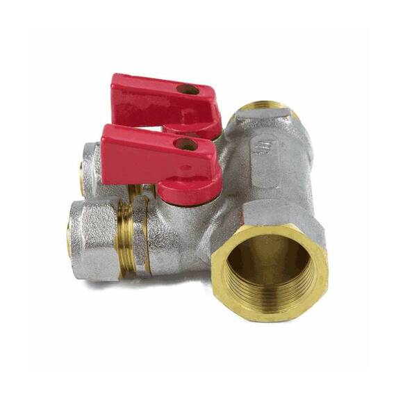 Коллектор лат шар/к красн 3/4" м/р 3в Дн16 обжим мп 35мм Aquasfera 7016-02, фото , изображение 3