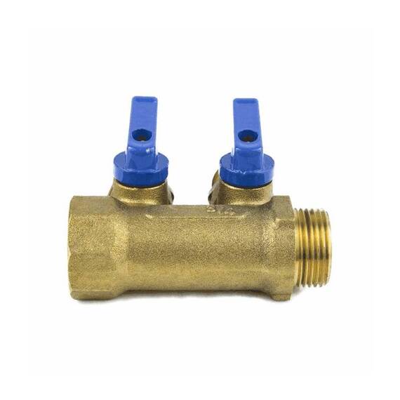 Коллектор лат шар/к син 3/4" м/р 2в 1/2" н/р 35мм Aquasfera 9025-01, фото , изображение 5