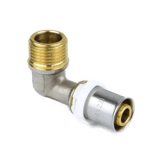 Угольник МП пресс лат Дн26х3/4"х90гр НР Aquasfera 8006-05, фото , изображение 6