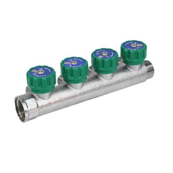 Коллектор лат клап рег 3/4" м/р 4в 1/2" ПУ н/р 45мм M110 SantechSystems, фото , изображение 4