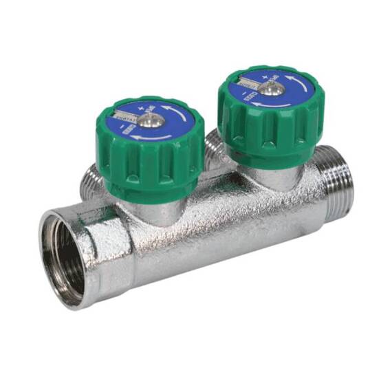 Коллектор лат клап рег 3/4" м/р 2в 1/2" ПУ н/р 45мм M110 SantechSystems, фото , изображение 3