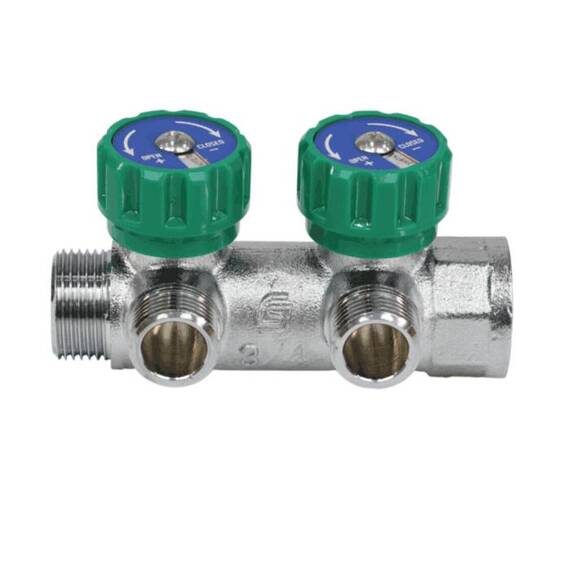 Коллектор лат клап рег 3/4" м/р 2в 1/2" ПУ н/р 45мм M110 SantechSystems, фото , изображение 4