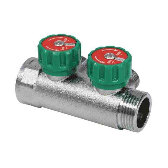 Коллектор лат клап рег 1" м/р 2в 1/2" ПУ н/р 45мм M110 SantechSystems, фото , изображение 2