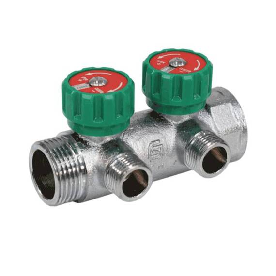 Коллектор лат клап рег 1" м/р 2в 1/2" ПУ н/р 45мм M110 SantechSystems, фото , изображение 3