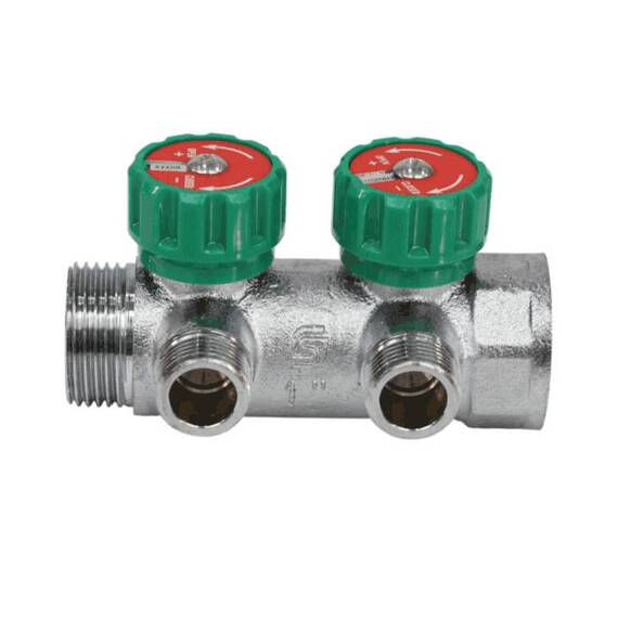 Коллектор лат клап рег 1" м/р 2в 1/2" ПУ н/р 45мм M110 SantechSystems, фото , изображение 5