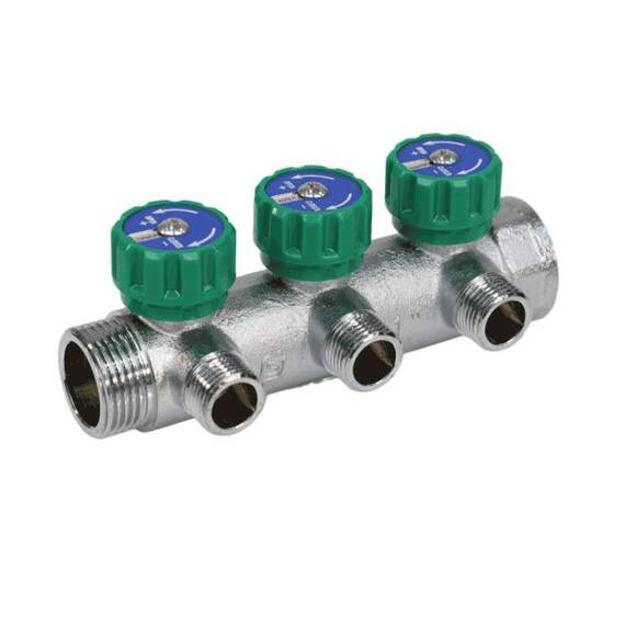 Коллектор лат клап рег 1" м/р 3в 1/2" ПУ н/р 45мм M110 SantechSystems, фото , изображение 3