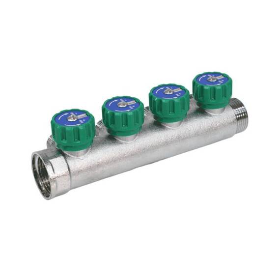 Коллектор лат клап рег 1" м/р 4в 1/2" ПУ н/р 45мм M110 SantechSystems, фото , изображение 4