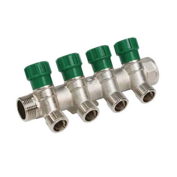 Коллектор лат клап рег 3/4" м/р 4в 1/2" ПУ н/р 36мм M210 SantechSystems, фото , изображение 3