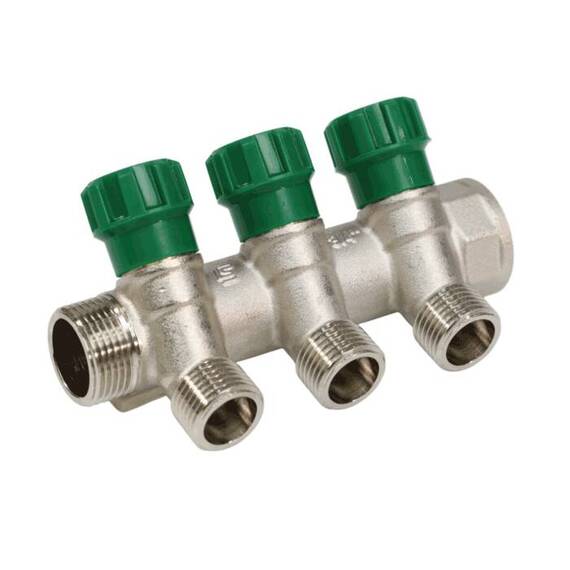 Коллектор лат клап рег 3/4" м/р 3в 1/2" ПУ н/р 36мм M210 SantechSystems, фото , изображение 3