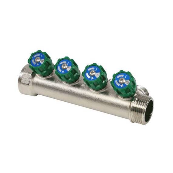 Коллектор лат клап рег 1" м/р 3в 3/4" ЕК н/р 36мм M211 SantechSystems, фото , изображение 2