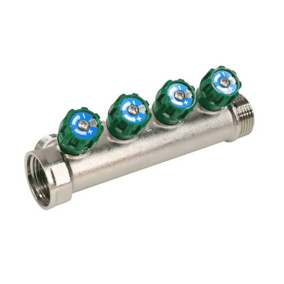 Коллектор лат клап рег 1" м/р 3в 3/4" ЕК н/р 36мм M211 SantechSystems, фото , изображение 4