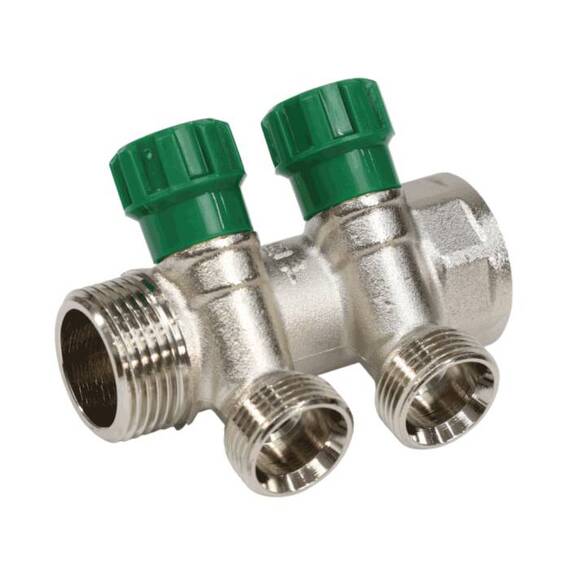 Коллектор лат клап рег 1" м/р 2в 3/4" ЕК н/р 36мм M211 SantechSystems, фото , изображение 3
