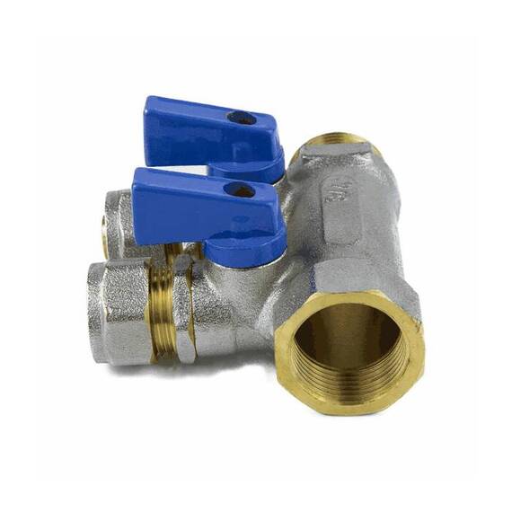 Коллектор лат шар/к син 3/4" м/р 3в Дн16 обжим мп 35мм Aquasfera 7015-02 ., фото , изображение 3