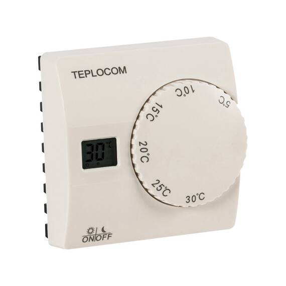 Термостат комнатный Teplocom TS-2AA/8A проводной, реле 250В, 8А, фото 