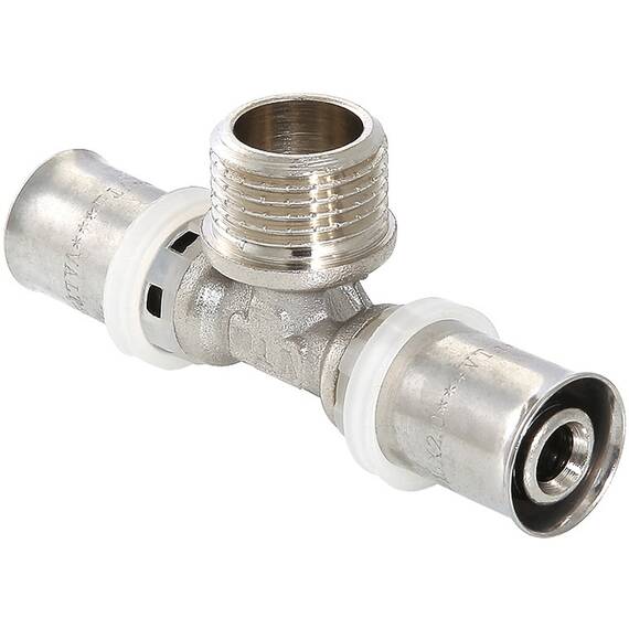 Тройник пресс Valtec VTm.233.N.160416 НР 16х1/2"х16, фото 