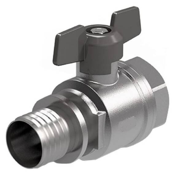Кран шаровый Royal Thermo с аксиальным соединением ВР 20×3/4", фото 